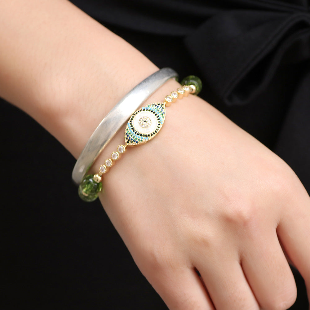 Peridot Style Evil Eye Bracelet