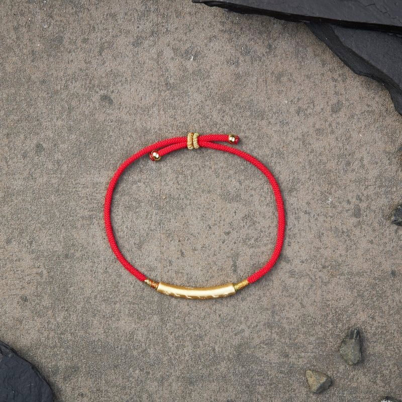 Tibetan Red String Bracelet - Buddhist Lucky Charm