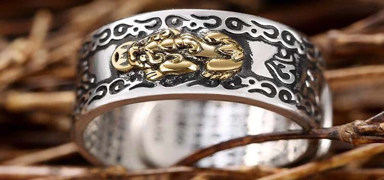 Feng Shui Pixiu Mantra Ring - Wealth & Protection