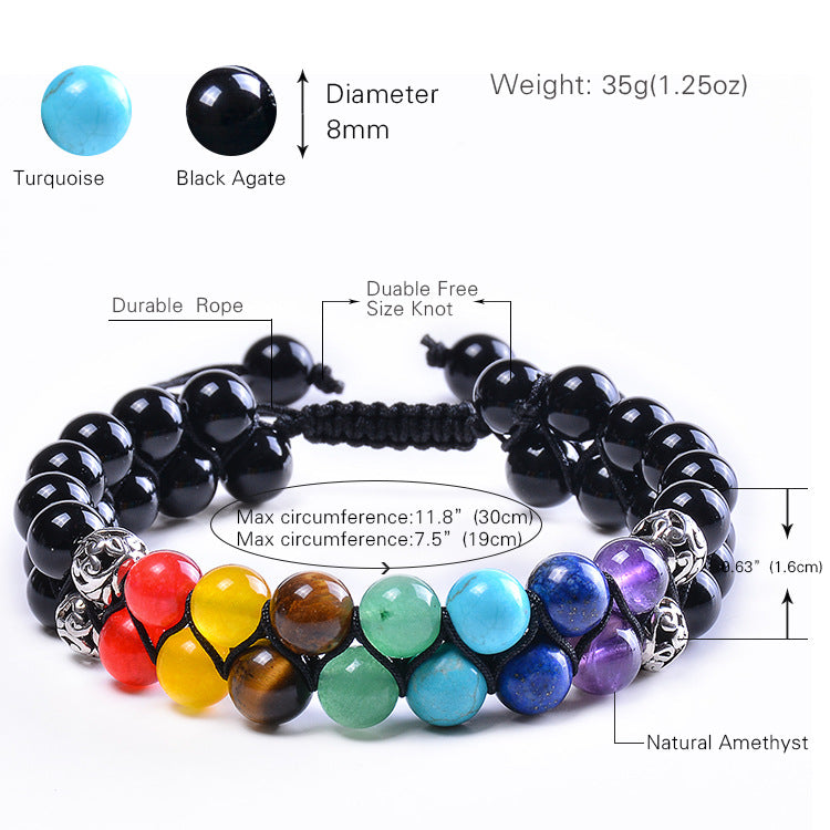 Seven Chakra Stone Bracelet - Energy Bracelet