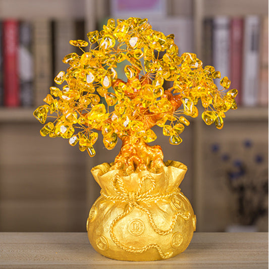 Citrine Money Tree for Prosperity - Feng Shui Gemstone Ornament