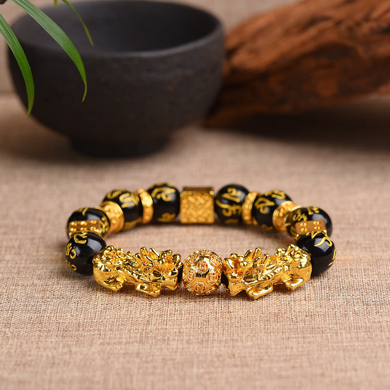 Gold-Plated Double Pixiu Bracelet - Extreme Wealth & Protection