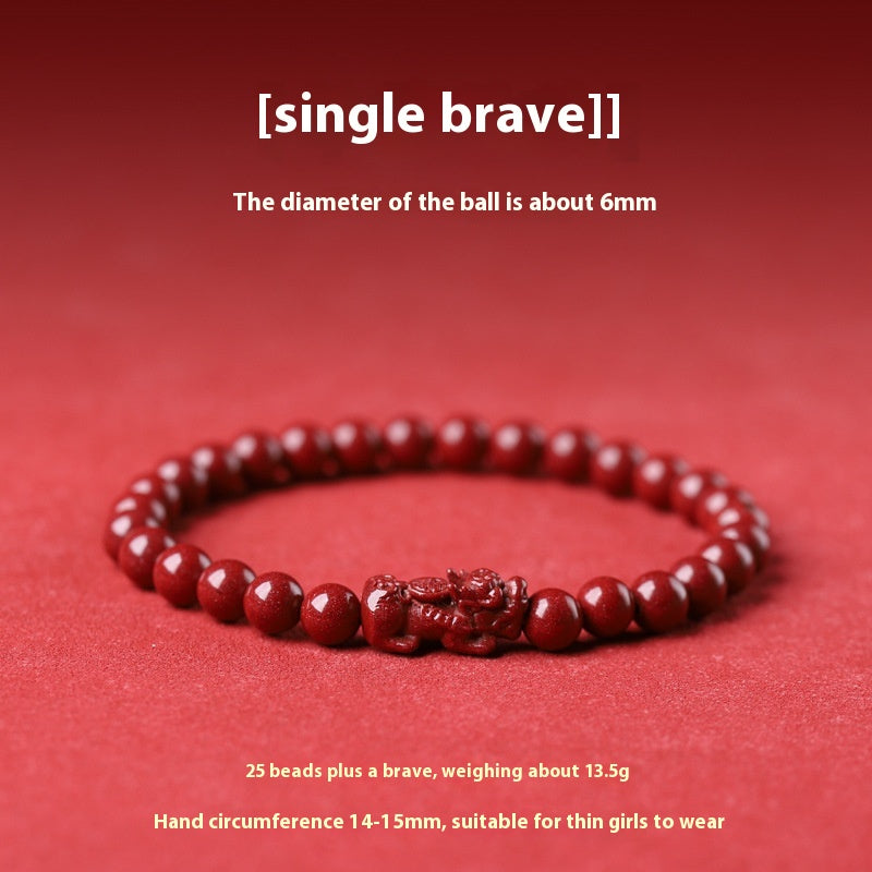 Cinnabar Pixiu bracelet - to attract wealth