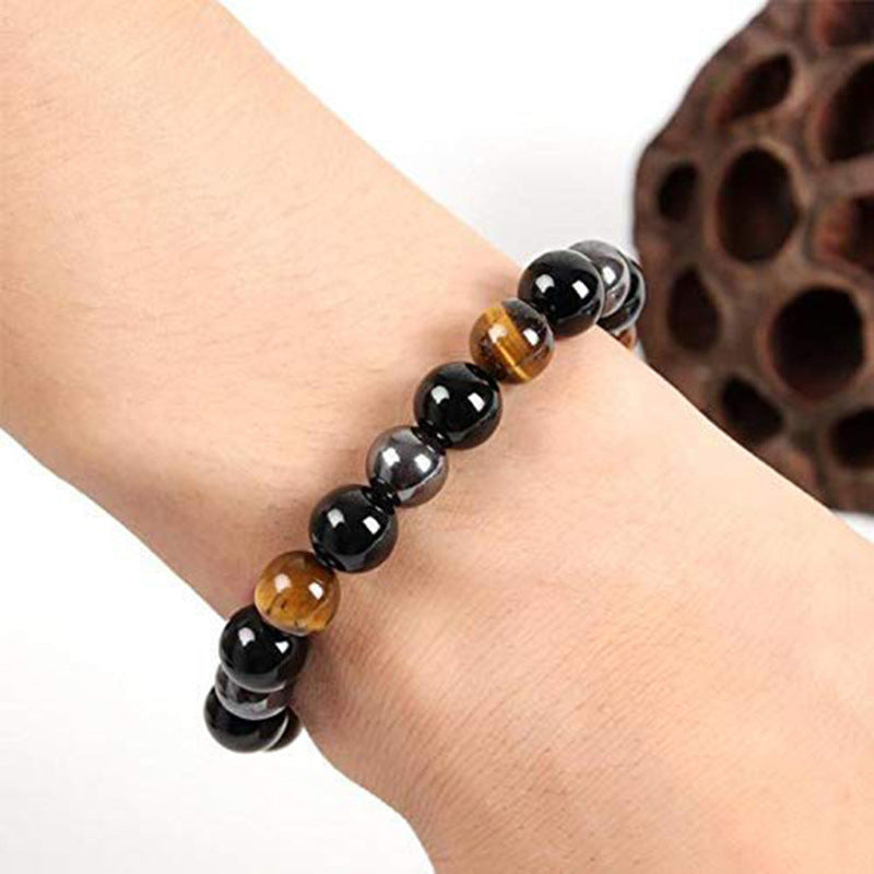 Triple Protection Bracelet - Tiger’s Eye, Obsidian, Hematite