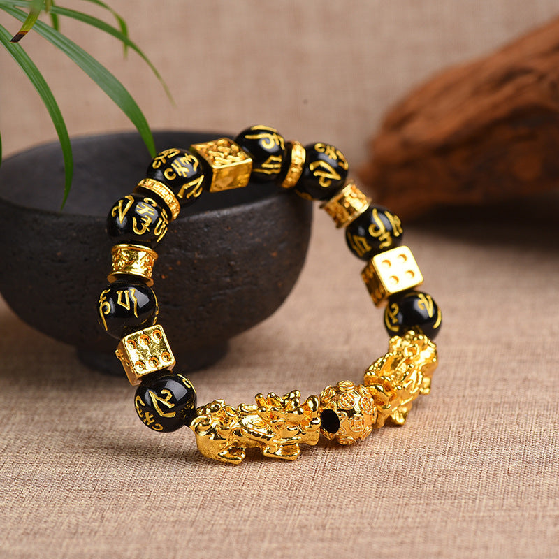 Gold-Plated Double Pixiu Bracelet - Extreme Wealth & Protection