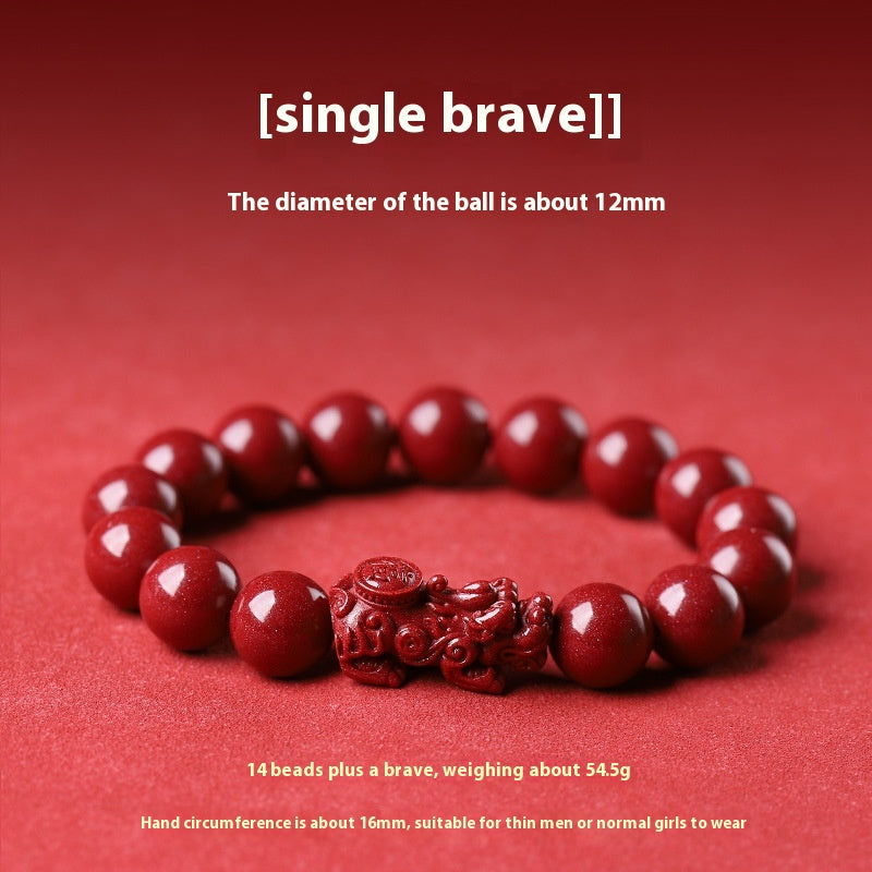 Cinnabar Pixiu bracelet - to attract wealth