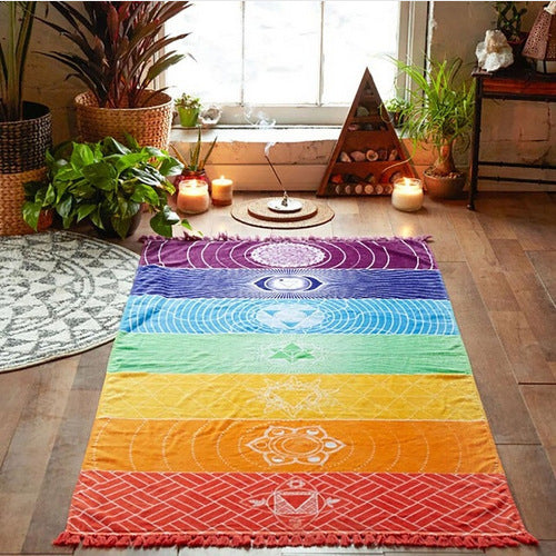 7 Chakra Yoga Mat - Meditation Rug - Tapestry