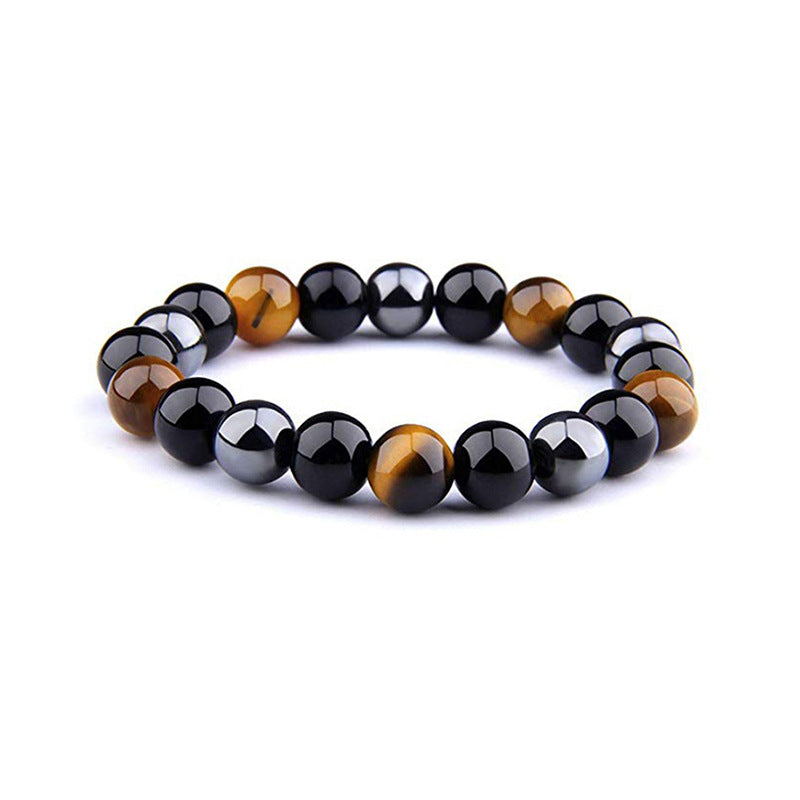 Triple Protection Bracelet - Tiger’s Eye, Obsidian, Hematite