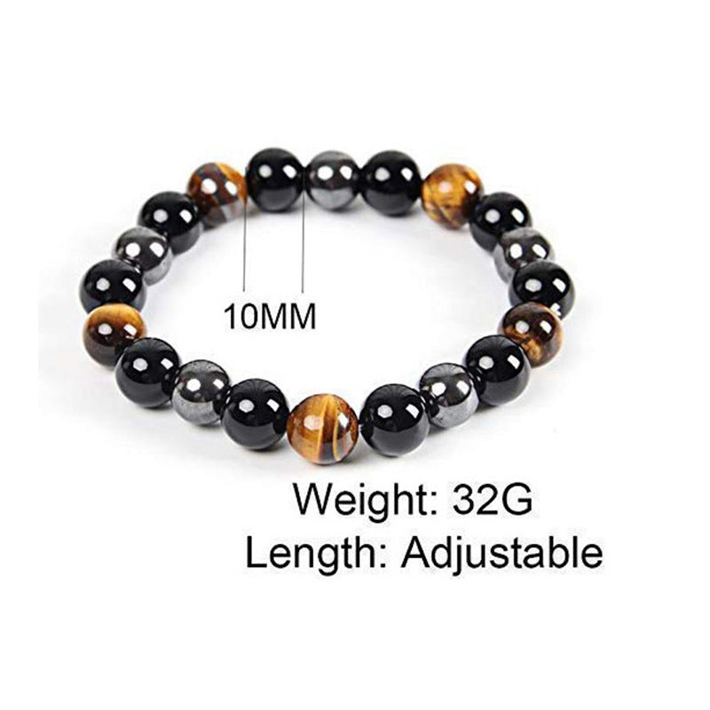 Triple Protection Bracelet - Tiger’s Eye, Obsidian, Hematite