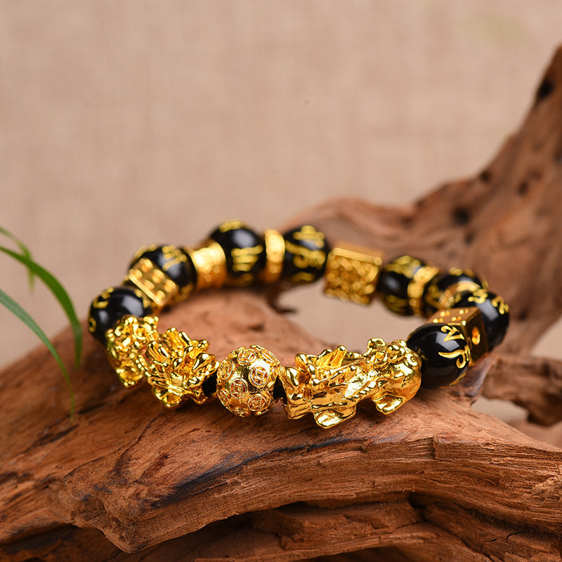 Gold-Plated Double Pixiu Bracelet - Extreme Wealth & Protection