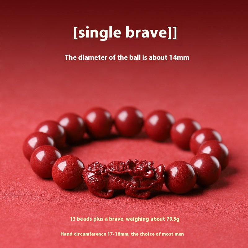 Cinnabar Pixiu bracelet - to attract wealth