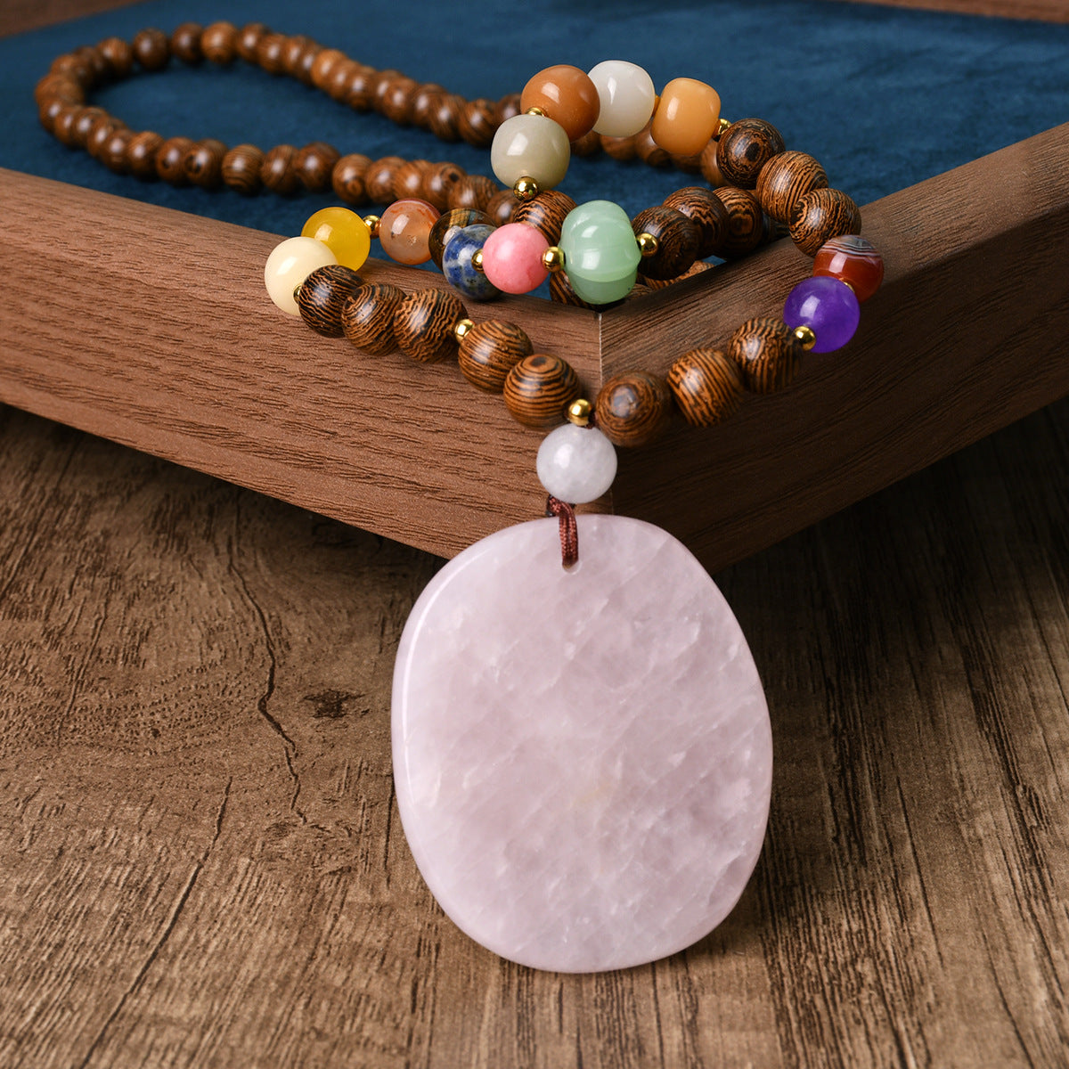 Seven Chakra Stone Bodhi Crystal Pendant - Bestows good luck